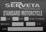Lambretta Serveta replacement blank frame plate