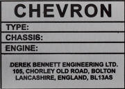 Chevron kit car replacement blank VIN plate
