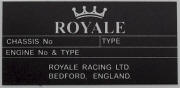 Royale Racing Vin Plate