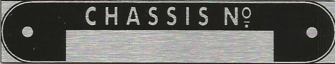 Austin 10 ten black replacement VIN Chassis plate